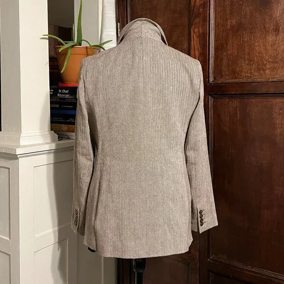 J CREW BRISTOL BLAZER LINEN COTTON BLEND SIZE 8 NEW + THOERY MERINO TEE - Picture 4 of 15